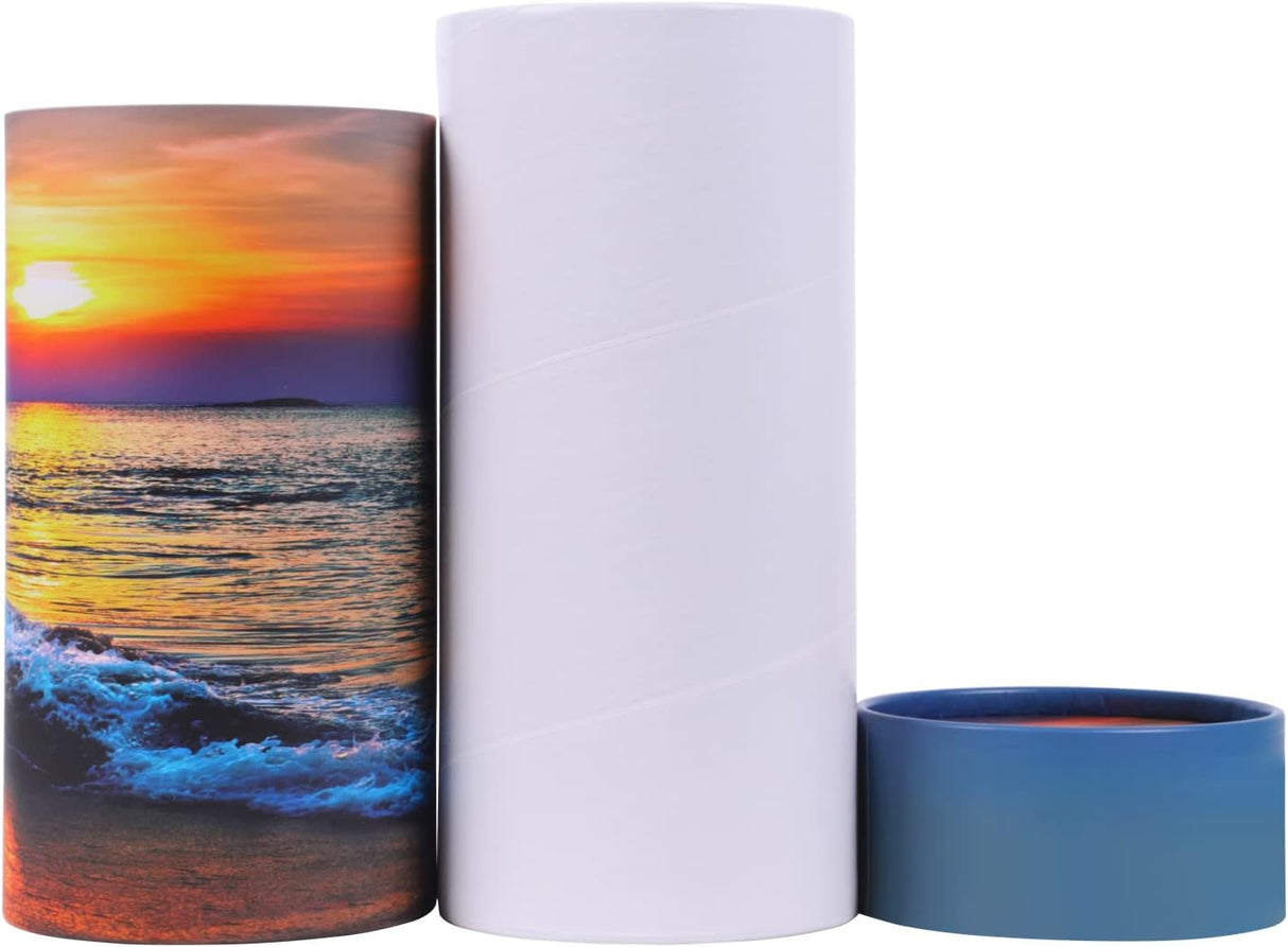 Ocean Sunset Scattering Urn – Biodegradable Scatter Tube for Ashes - Cremation Urn for Adult Ashes (Large)