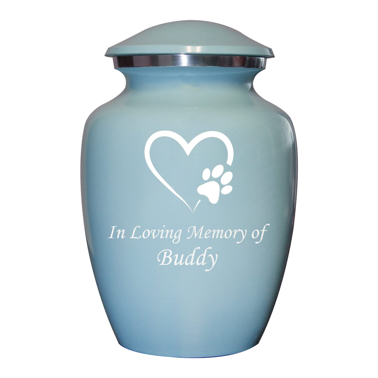 Blue Footprint Angel Wings Cremation Urn for Infants, Babies, Baby Boy, Urn, Ash Urns with Personalized Engraving (Footprint, Small)