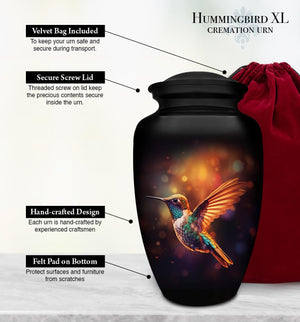 Patriotic Hearts Eagle Urn for Human Ashes | American Flag Cremation Urn for Adults, Veteran, Medium Size, Handmade Funeral Urns with Velvet Bag