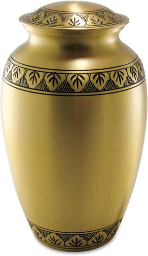 Star Legacy's Athena Gold - Brass Metal Cremation Adult Urn for Human Ashes w Velvet Bag (Athena Gold)