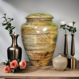 Large Wooden Cremation Urn – Handcrafted Memorial for Human Ashes, Adult Funeral Urn for Men & Women (Rosewood, Large (200Cu/Inches))