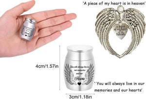 Double Urns for Ashes with Rotating Photo Frame - Companion Memorial Dual Mini Urn Set for Two Adults - Holds Two 6" Photos - Small Keepsake Urns for Mom & Dad