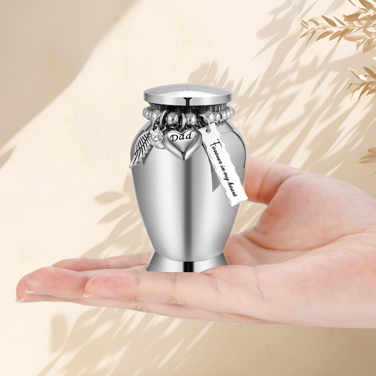 Small Urns for Human Ashes Keepsake Mini Cremation Urns for Loss of Loved One Stainless Steel Keepsake Urn for Ashes Compact Memorial Container