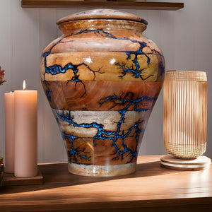 Urn for Human Ashes Large Wooden urn for Cremation Adult urn Box for Ashes Personalized Wooden urn Burial urn for Funeral Wood Box (No Personalised, Medium 120 LBS)