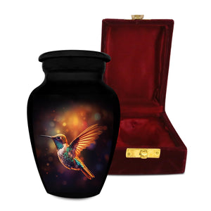 Patriotic Hearts Eagle Urn for Human Ashes | American Flag Cremation Urn for Adults, Veteran, Medium Size, Handmade Funeral Urns with Velvet Bag