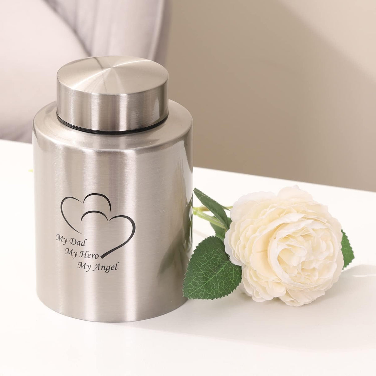 Medium Urns for Human Ashes - Stainless Steel Keepsake Funeral Urns
