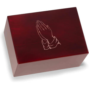 Bey-Berk Deering Moments Engraved Lacquered Rosewood Funeral Cremation Urn for Human Ashes (Cross-Dove, Large)