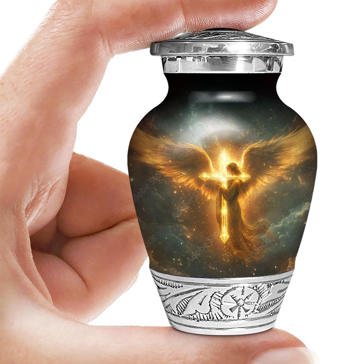 American US Flag Patriotic Eagle Urn for Human Ashes | Large Handcrafted Funeral Memorial | Decorative Cremation Urn for Women and Men