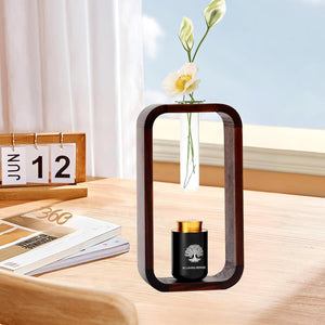 Plant Urn with Hydroponics Glass Vase, Small Urns for Human Ashes Keepsake, Memorial Keepsake Urn for Human Ashes, Small Mini Urns, Wooden Decor