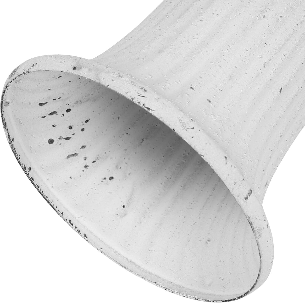 Kichvoe Vintage Metal Vase, Trumpet Vase Rustic Urn Planter Wedding Centerpiece Flower Arrangement Pot Plant Pot for Wedding Party Reception White,9.29 X 4.72 Inches