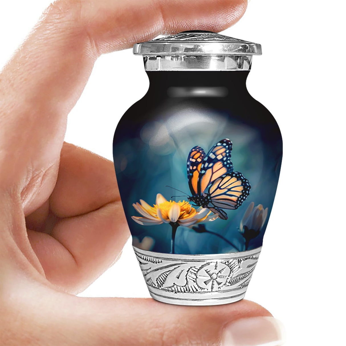 American US Flag Patriotic Eagle Urn for Human Ashes | Large Handcrafted Funeral Memorial | Decorative Cremation Urn for Women and Men