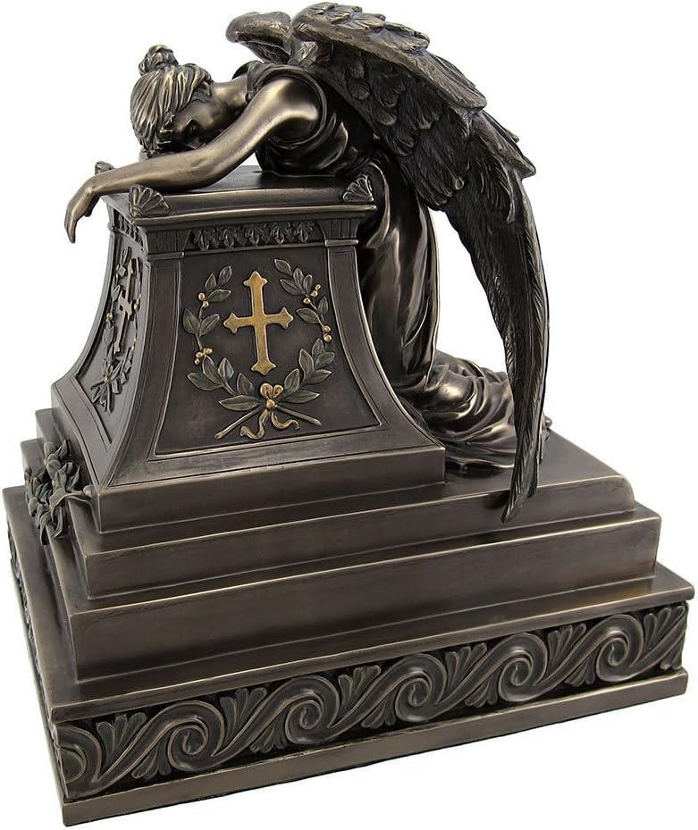 Bronze Finished Mourning Angel Urn