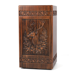 Extra Large Wooden Urns for Human Ashes Adult Man, Military and Patriotic Cremation Urns for Human Ashes with Eagle & American Flag Designs, Decorative Urns for Mom, Eagle Urn