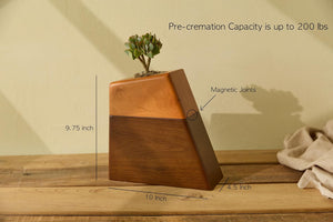 AspenStudio Plant Urn for Adult Human Ashes Cremation Wooden Urn by Aspen Studio