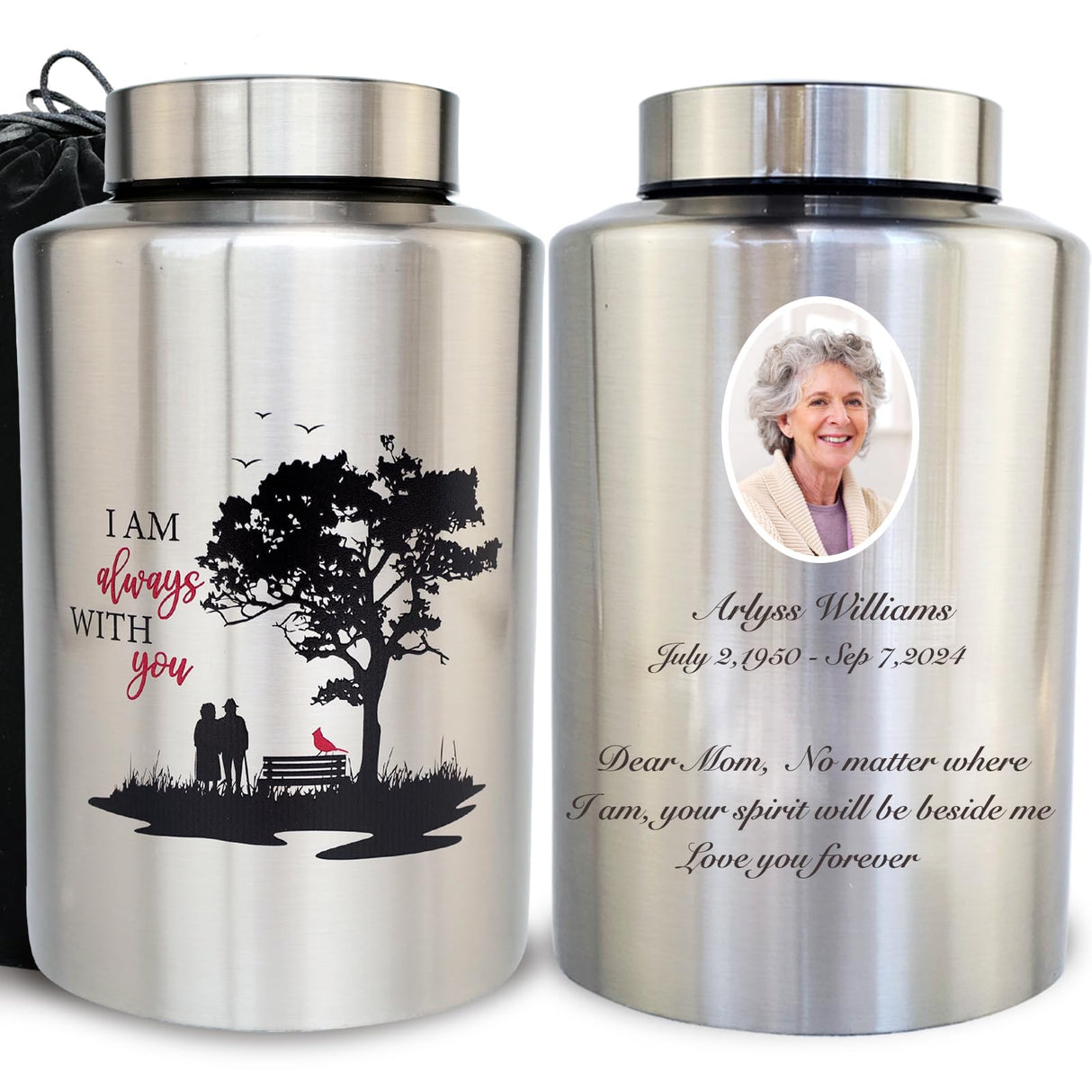 Up to 220 lbs Large Cremation Urns for Adult Male Female Ashes, Decorative Urn for Human Veteran Men Marine Patriot Ashes with Velvet Bag(Hero)