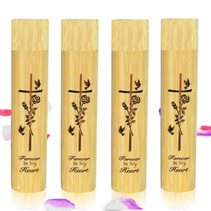 Set of 4 Small Bamboo Scattering Urn Tube for Human Ashes, ECO & Biodegradable Friendly Mini Bamboo Spreading Cremation Tube Urn for Adult Male Female Ashes