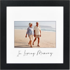Americanflat Memorial Picture Frame with Shatter-Resistant Glass - Use as 4x6 Picture Frame with 3 Interchangeable Mats or Display 8x8 Photos without Mat - Signature Collection - Funeral Gifts - Black