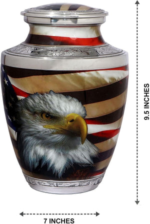 Bold & Divine American Flag Patriotic and Veteran Cremation Urns for Human Ashes Adult Male | Funeral Decorative Urn for Men, Police Dog K9, Army Firefighter