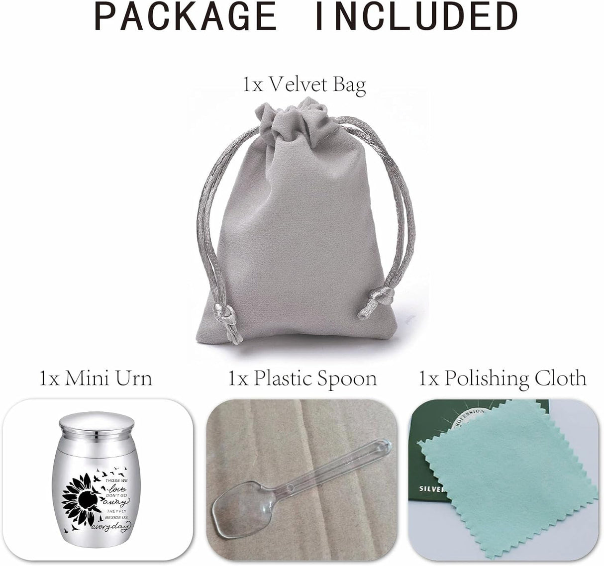 CREATCABIN Sunflower Ashes Urn Keepsake Butterflies Cremation Urn Mini Urns Stainless Steel Memorial Ashes Holder Container Jar for Human Ashes Dad Remains 1.18x1.57 Inch-Those We Love Don't Go Away