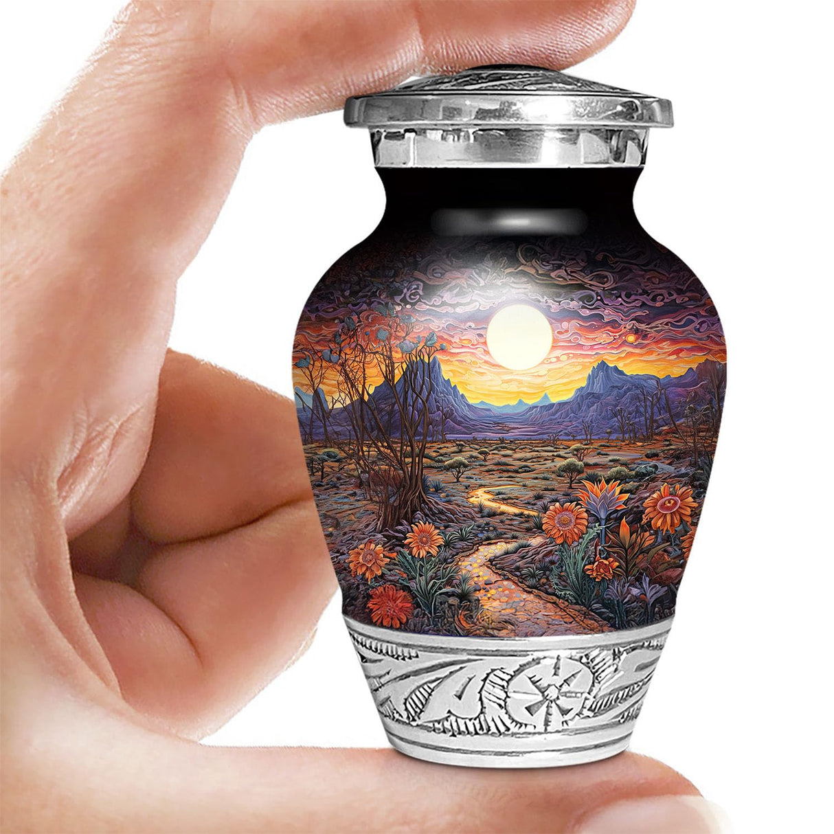 American US Flag Patriotic Eagle Urn for Human Ashes | Large Handcrafted Funeral Memorial | Decorative Cremation Urn for Women and Men