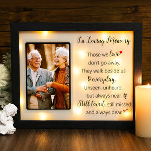 LED Shadow Box 4x6 - Memorial Picture Frame for Loss of Mother, Father, Loved One - Bereavement Gift