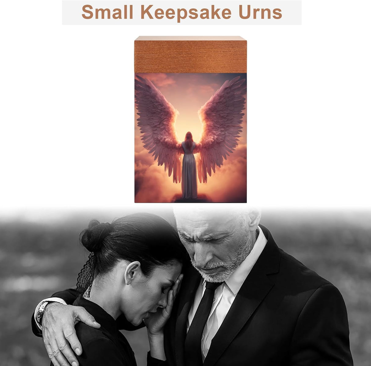 Small Urns for Ashes Keepsake, Wooden Small Cremation Urns for Male or Female Child, Pets Cat Dog, Mini Cremation Urn for Sharing Ashes,Hold 25 Cubic Inches Remains