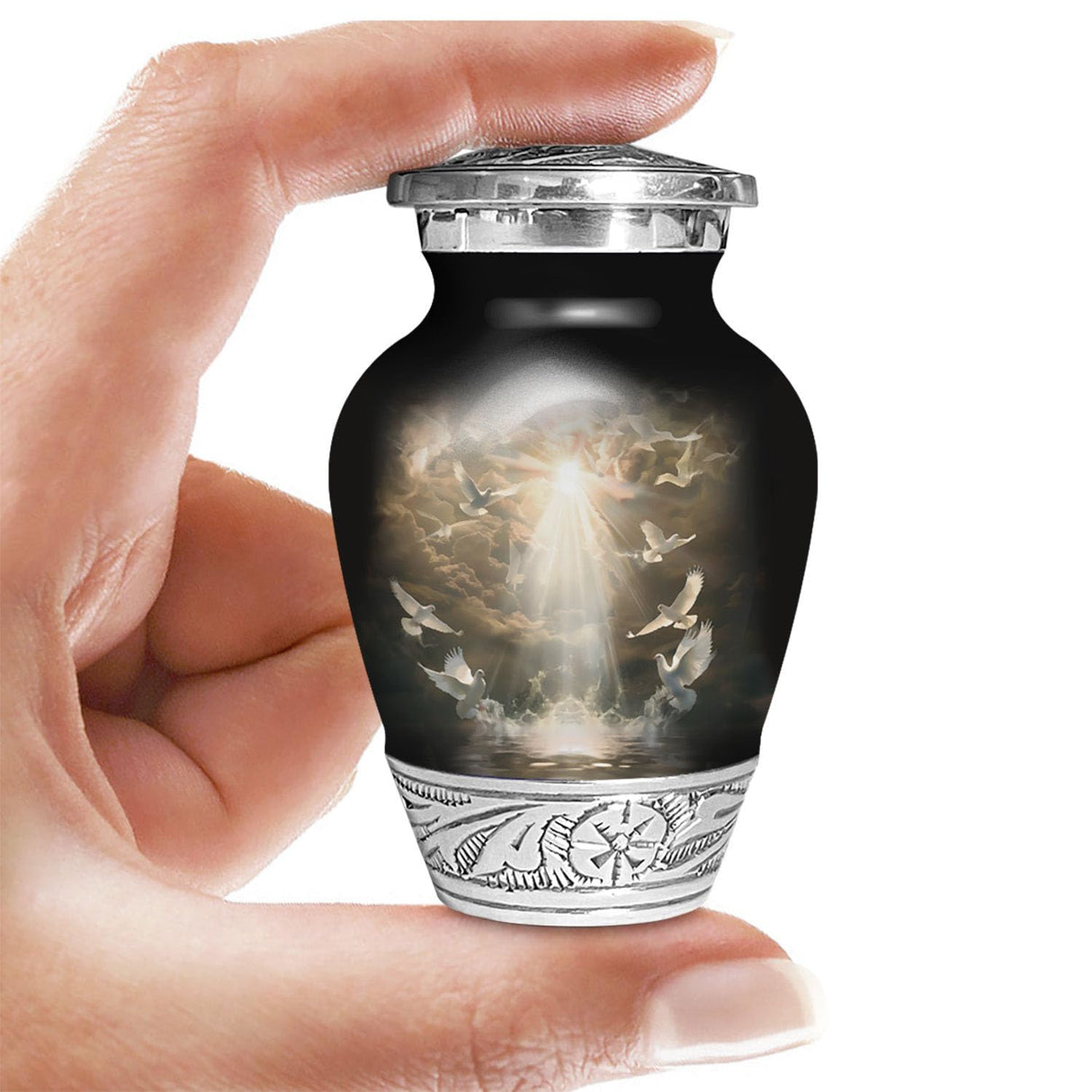 American US Flag Patriotic Eagle Urn for Human Ashes | Large Handcrafted Funeral Memorial | Decorative Cremation Urn for Women and Men