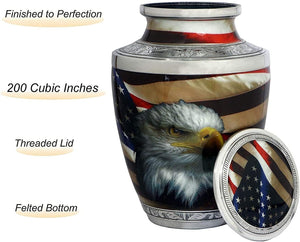 Bold & Divine American Flag Patriotic and Veteran Cremation Urns for Human Ashes Adult Male | Funeral Decorative Urn for Men, Police Dog K9, Army Firefighter