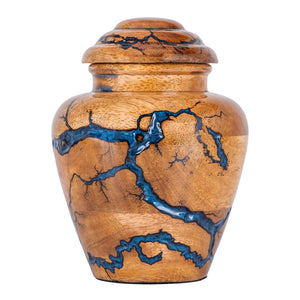 Wooden Cremation Urns for Human Ashes Adult Male 280 Cubic Inches - Urns for Ashes for Women & Men - Blue Urn for Adult Male - Decorative Urn - Burial and Funeral Urn - Blue, Extra Large 280lbs