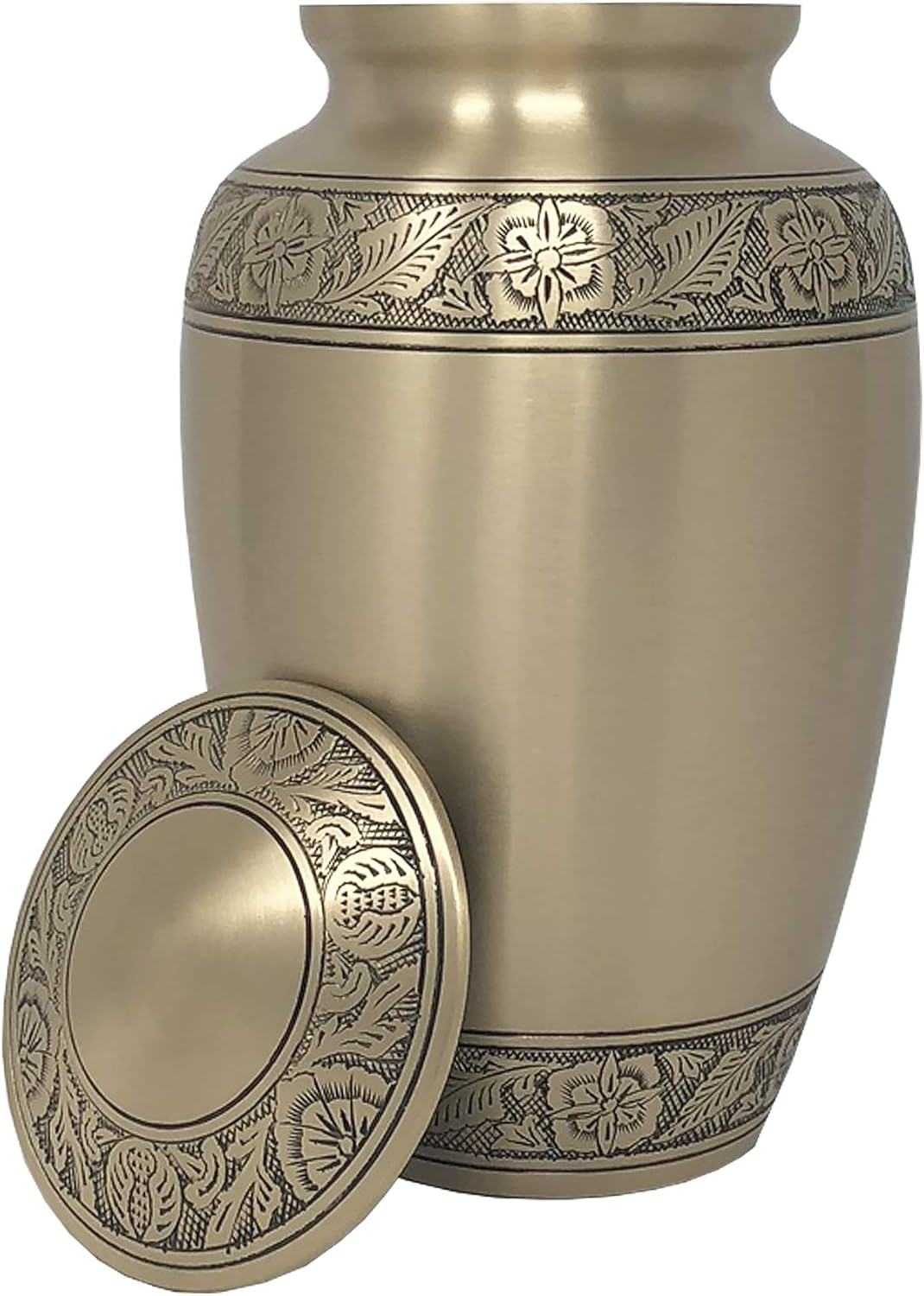Embossed Bronze Cremation Urn - Adult Bronze Cremation Urn