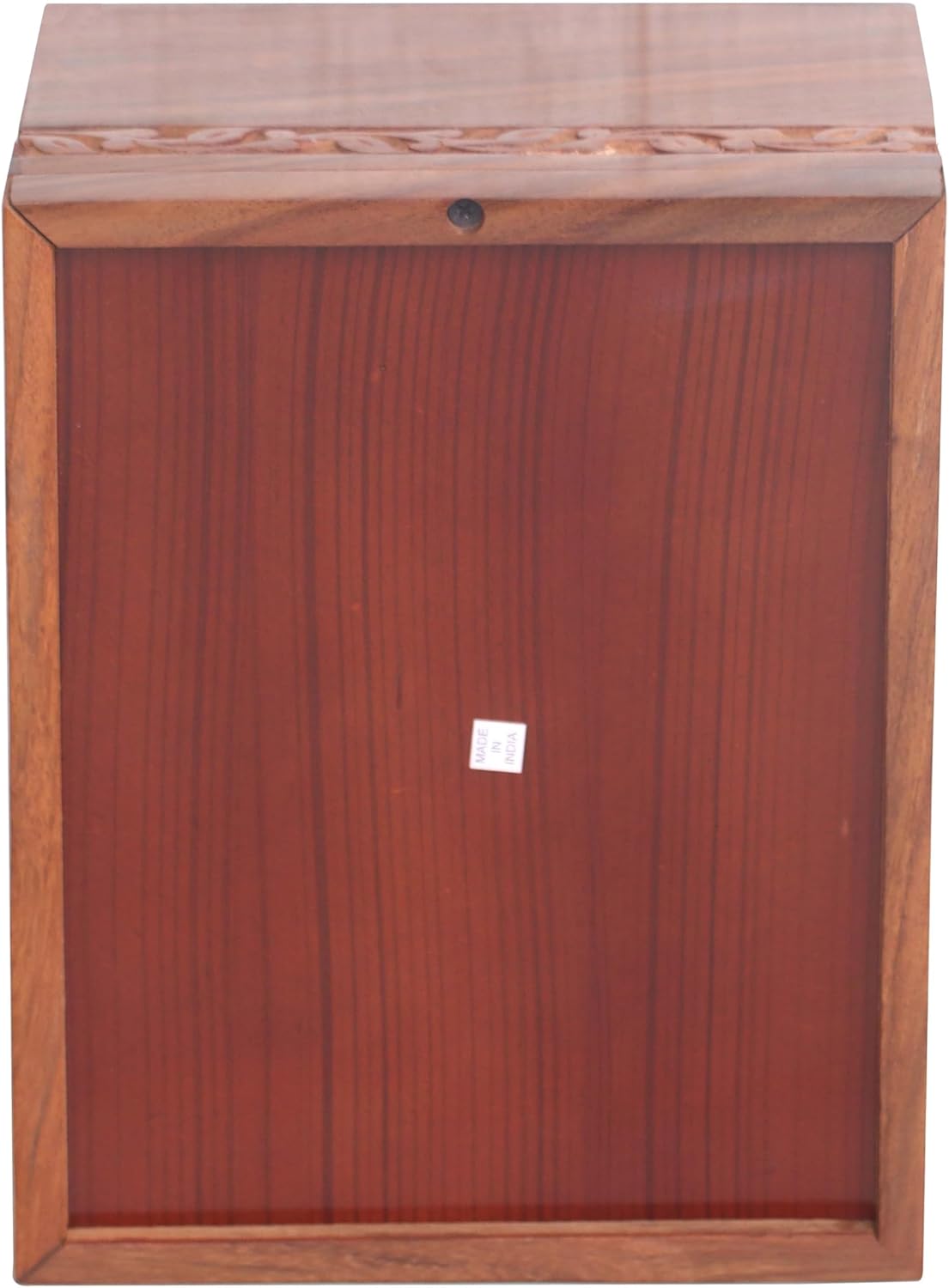 Rosewood Handmade Urn Box for Large Ashes - 280 Cubic Inches with Bottom Opening System
