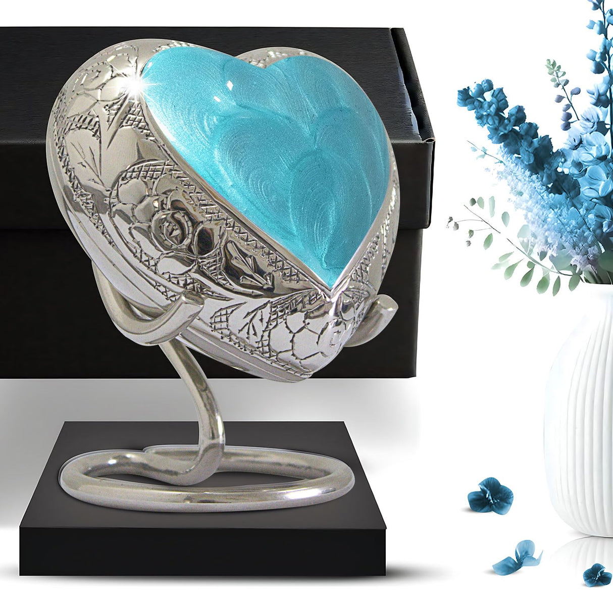 Small Urns for Human Ashes Keepsake - Memorial Keepsake Urn for Ashes for Women & Men - Heart Urn with Stand & Box - Honor Your Loved One with Mini Heart Shaped Urns (Lavender, Small)