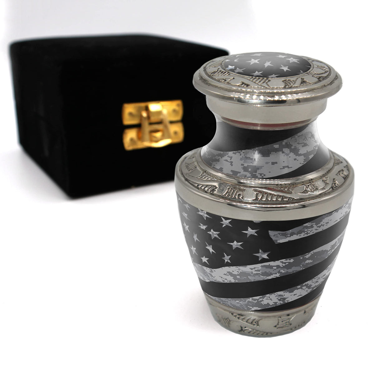 Military Cremation Urn for Ashes Adult Male - Beautifully Handcrafted Decorative Urns & Personalized Army Urns for Human Ashes Adult Man Traditional Camouflage