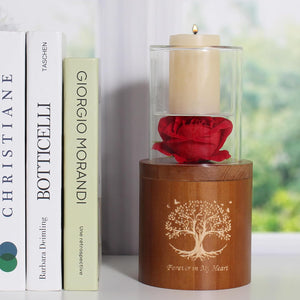 Plant Urn Wooden Tree of Life Urns with Candelabra Or Glass Planter,Small Urns for Human Ashes Keepsake,Memorial Keepsake Urn for Human Ashes,Small Cremation Earn for Adult Male Female