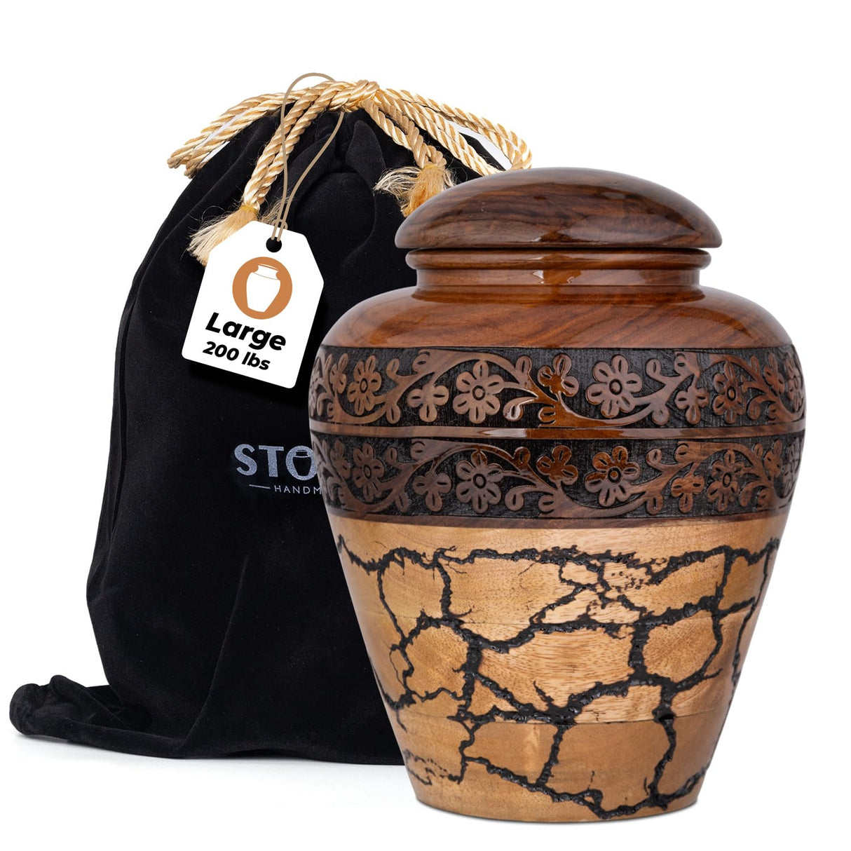 Wooden Cremation Urns for Human Ashes Adult Male 280 Cubic Inches - Urns for Ashes for Women & Men - Blue Urn for Adult Male - Decorative Urn - Burial and Funeral Urn - Blue, Extra Large 280lbs