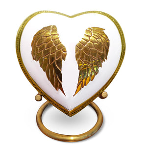 Trupoint Memorials Small Urns for Human Ashes Keepsake, Mini Heart Urn with Stand, Decorative Cremation Urns for Adult Men & Women – Medium Hummingbird Heart Stand