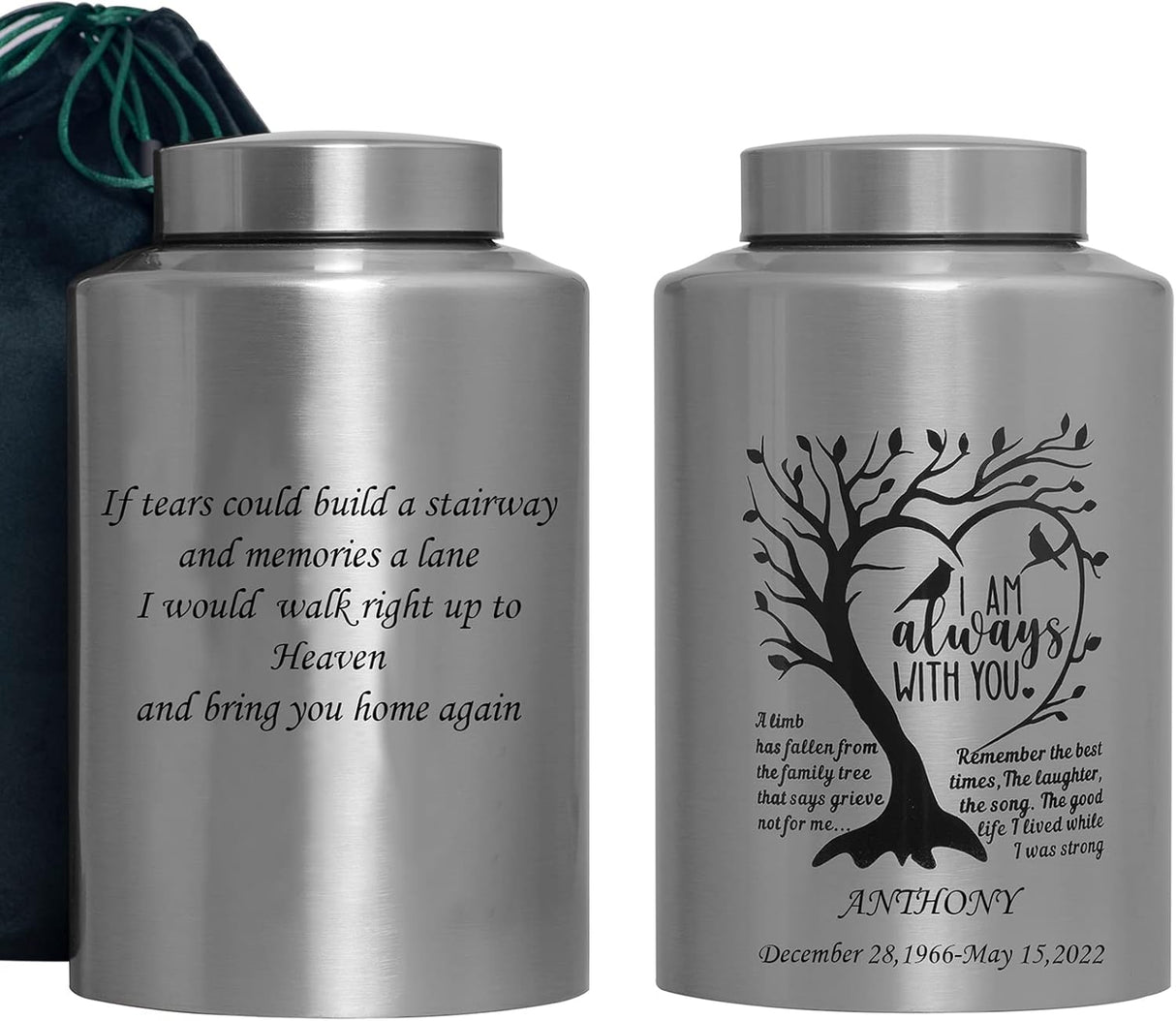 Custom Decorative Urn Personalized Decorative Urn Cremation Urn for Human Ashes Large up to 220lbs Large Memory Decorative Funeral Burial Urn for Male Female Ashes (Custom Urn)