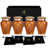 Metallic Wooden Print Small Urns for Human Ashes Keepsake - Mini Urn for Ashes Adult Male & Female - Keepsake Urns Set - Honor Your Loved One with Funeral Memorial Urn (Wooden, Set of 4)