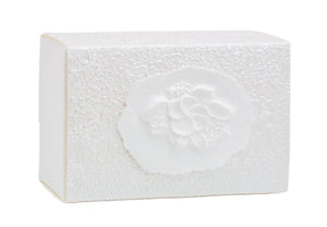 Favorite Place Biodegradable Shell Urn (Large), Eco-Friendly for Cremation or Water Burial (Metallic White K-103)