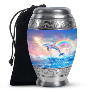 Dolphin Urn for Ashes - Funeral Urns of Human Ashes Adult Female - Cremation Urns for Men & Women - Companion Urn for Mom