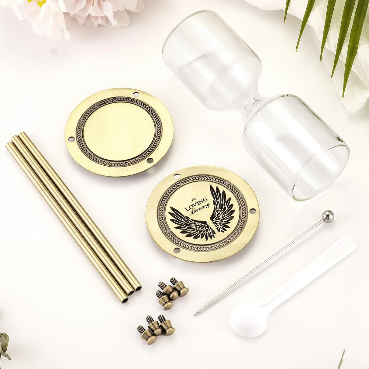 Abooxiu Hourglass Urns for Human Ashes Memorial Hourglass Fillable Keepsake Urns Cremation Jewelry