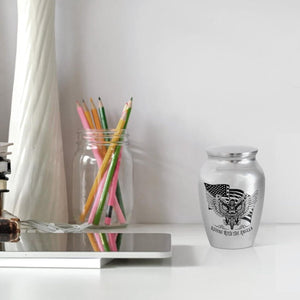 Artsy Woodsy Mini Stainless Steel Decorative Keepsake Urns for Ashes 2.56 Inch - Memorial Motorcycle Riding With The Angels, for Human Male/Dad/Men/Son Riders