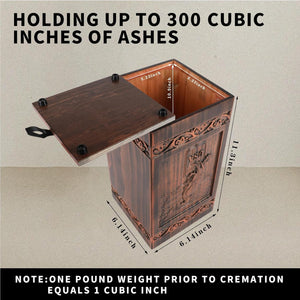 Extra Large Wooden Urns for Human Ashes Adult Man, Military and Patriotic Cremation Urns for Human Ashes with Eagle & American Flag Designs, Decorative Urns for Mom, Eagle Urn