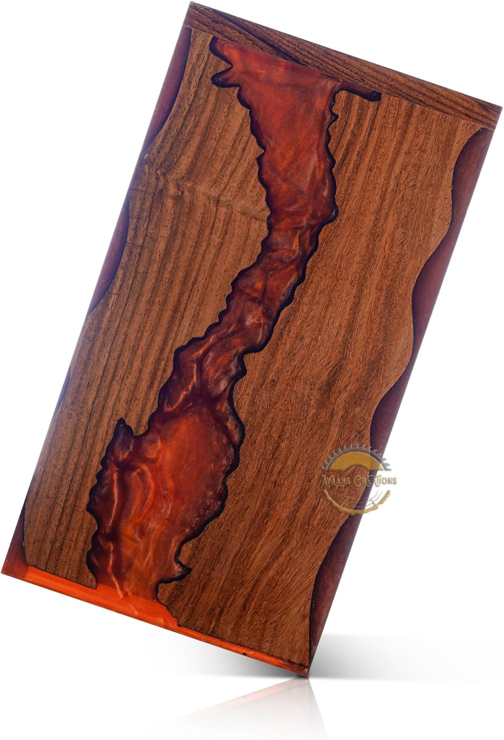 Handcrafted Rosewood Red Epoxy Resin Memorial Urn Box - Elegant Remembrance Keepsake for Ashes - Unique Wood Cremation Urn - Sympathy Gift (11X6X6(200Cu/in))