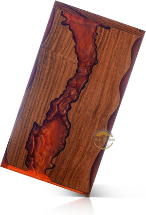 Handcrafted Rosewood Red Epoxy Resin Memorial Urn Box - Elegant Remembrance Keepsake for Ashes - Unique Wood Cremation Urn - Sympathy Gift (11X6X6(200Cu/in))