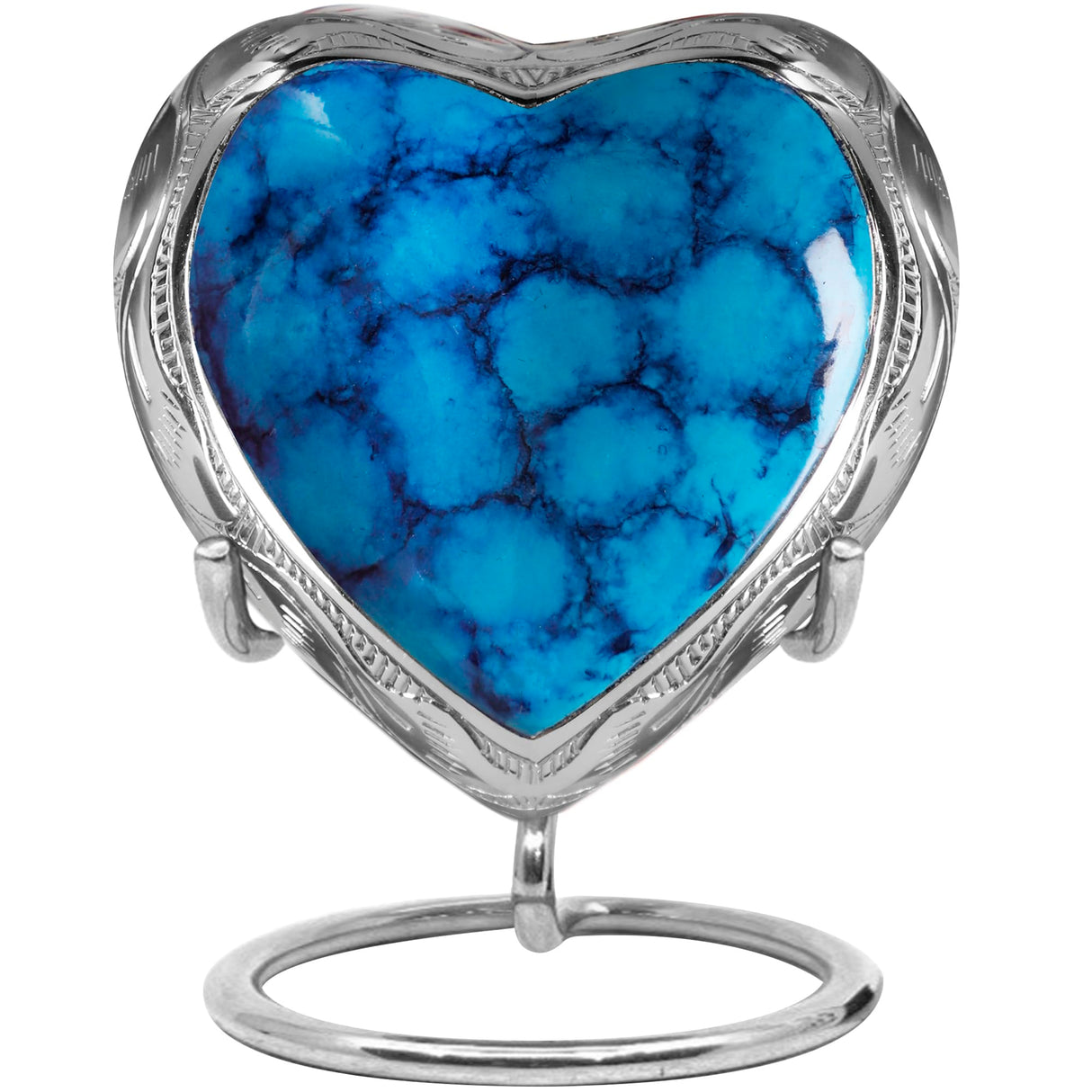 Trupoint Memorials Small Urns for Human Ashes Keepsake, Mini Heart Urn with Stand, Decorative Cremation Urns for Adult Men & Women – Medium Hummingbird Heart Stand