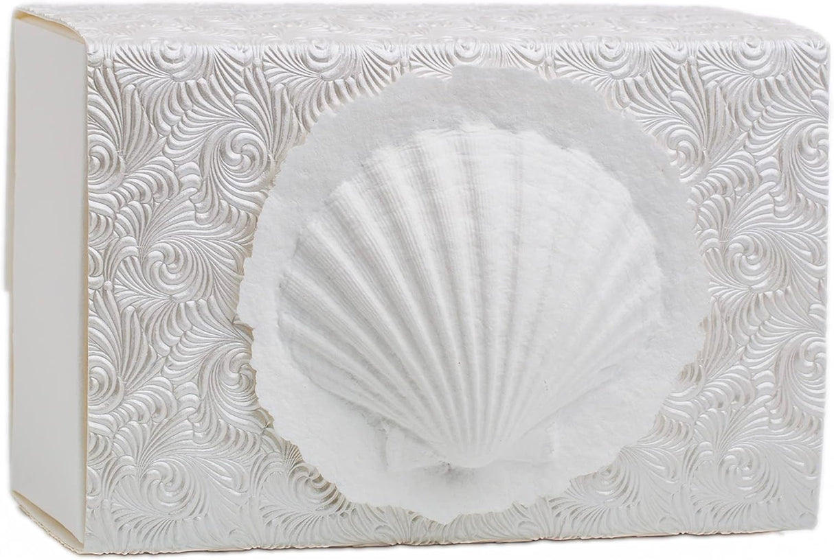 Favorite Place Biodegradable Shell Urn (Large), Eco-Friendly for Cremation or Water Burial (Metallic White K-103)