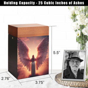 Small Urns for Ashes Keepsake, Wooden Small Cremation Urns for Male or Female Child, Pets Cat Dog, Mini Cremation Urn for Sharing Ashes,Hold 25 Cubic Inches Remains