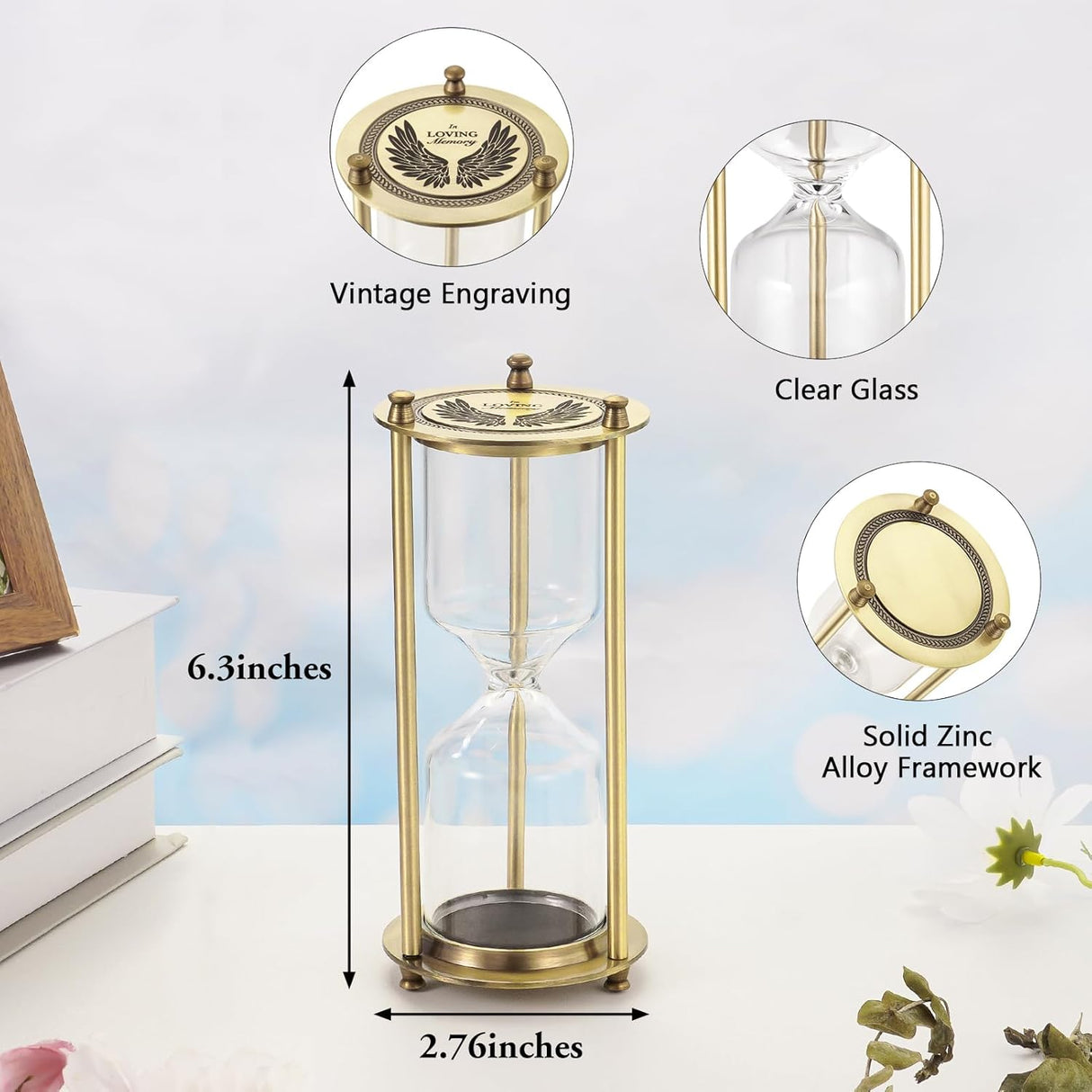 Abooxiu Hourglass Urns for Human Ashes Memorial Hourglass Fillable Keepsake Urns Cremation Jewelry