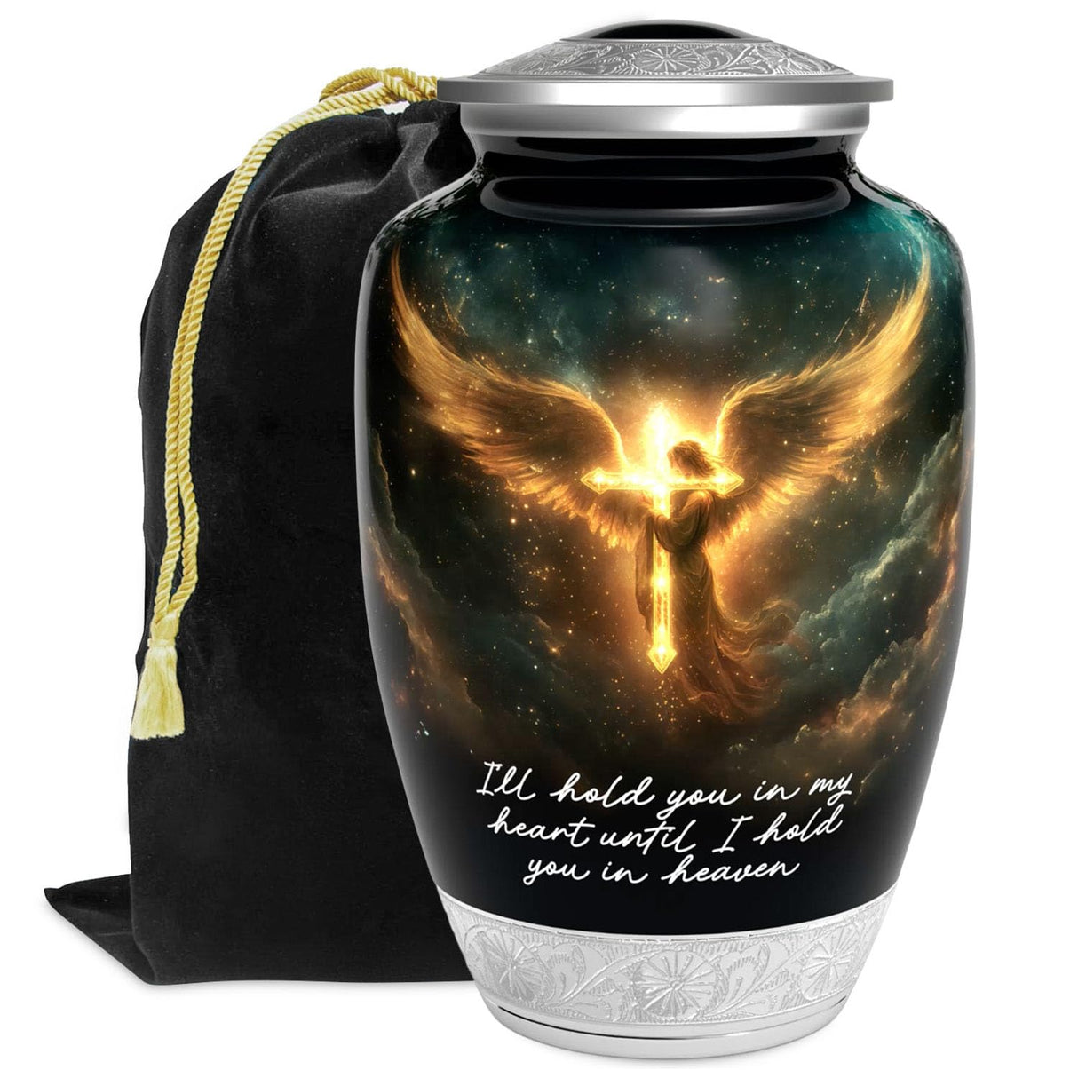 American US Flag Patriotic Eagle Urn for Human Ashes | Large Handcrafted Funeral Memorial | Decorative Cremation Urn for Women and Men